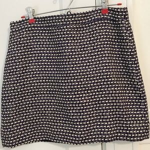 Blue and Metallic Tweed Skirt